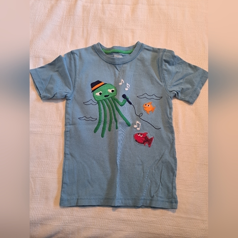 Gymboree boys size 4T short sleeve singing octopus shirt VGUC
